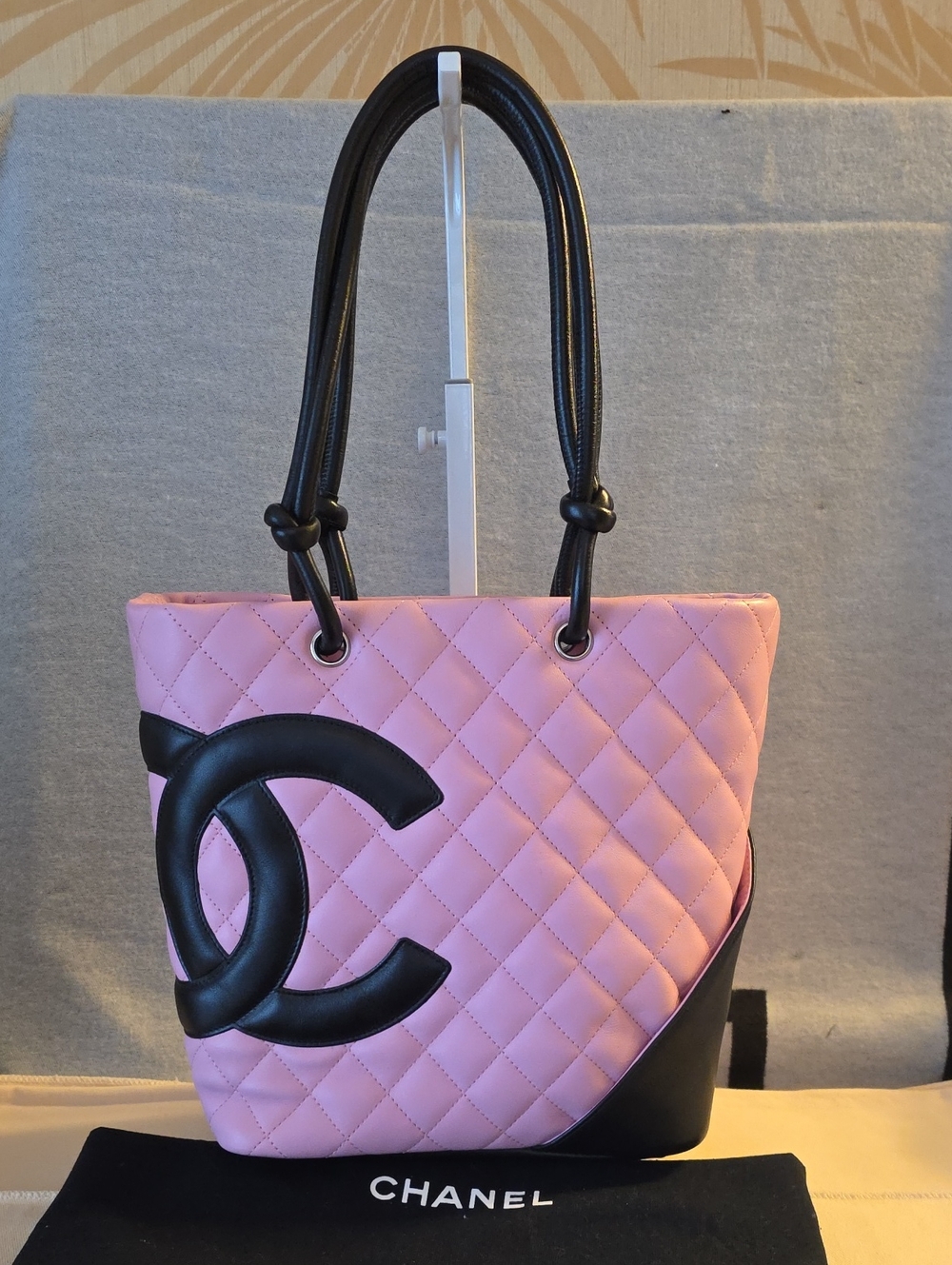 CHANEL Pink Quilted Ligne Cambon Tote